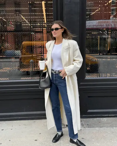 Influencer wears a Western belt.