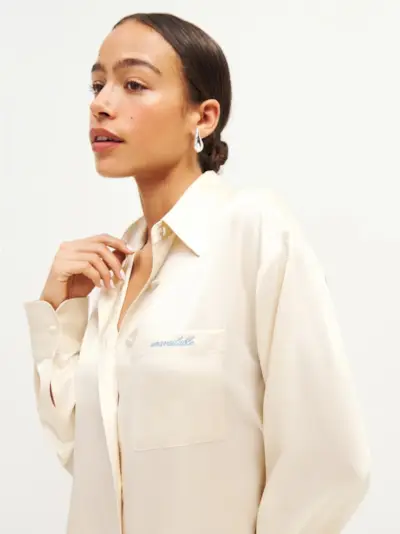 Reformation + Will Oversized Satin Shirt
