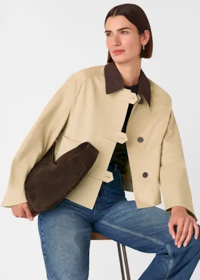 Neutral Corduroy Collar Jacket