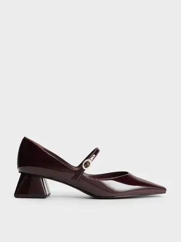 Roxane Patent Square-Toe Mary Janes