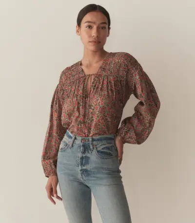 Renelle Top -- L'orange Soleil Fleurit