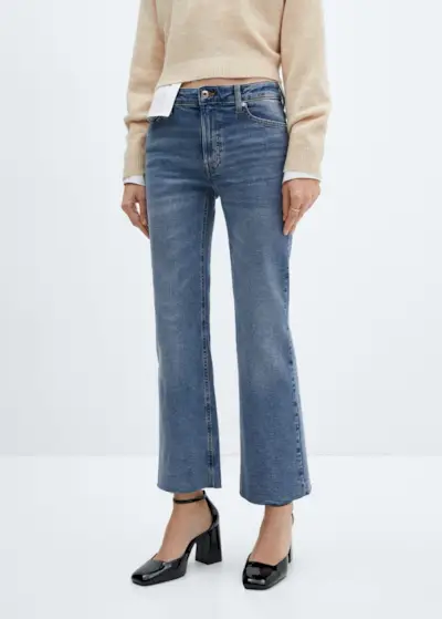 Mango + Crop Flared Jeans