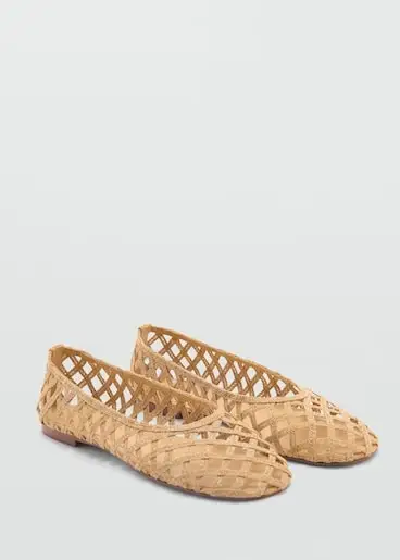 Mango, Natural Fiber Ballet Flats