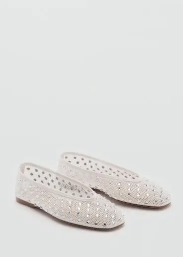 Mango mesh shoes with rhinestone details
