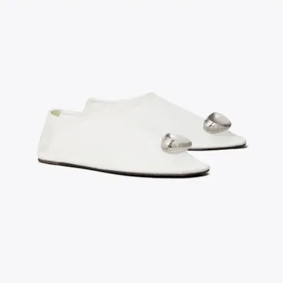 Patos Mesh Flat in White, Size 10