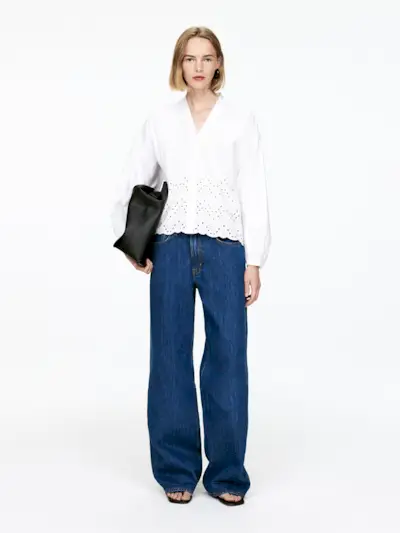 Broderie Anglaise Blouse – White – Women – Arket Gb