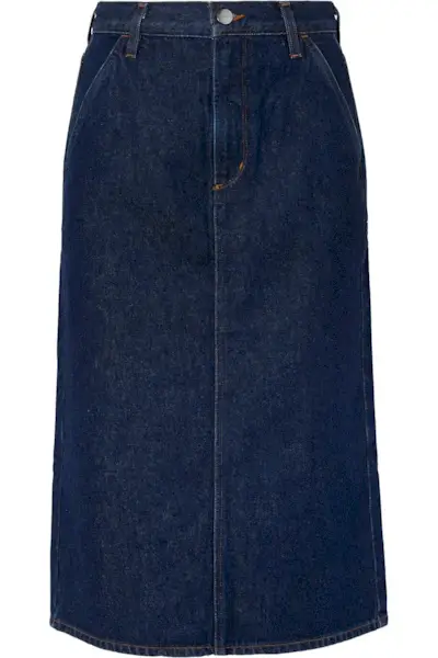 Goldsign + The Flat Front Denim Pencil Skirt