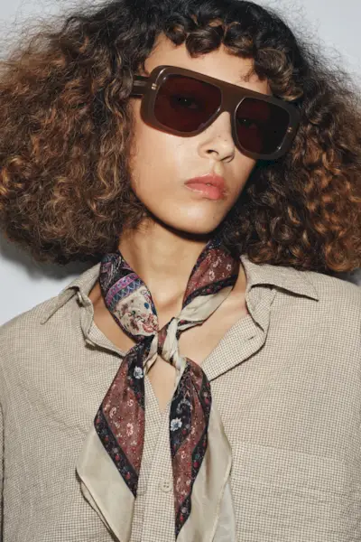 Printed Scarf With Silk