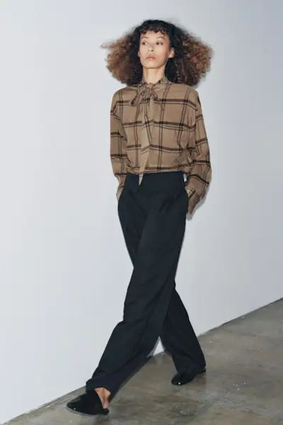 Zw Collection Wool-Blend Fold-Over Waist Pants