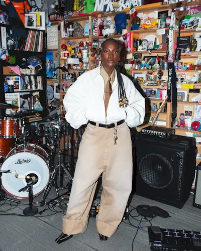 Doechii performing on NPR's Tiny Desk program.