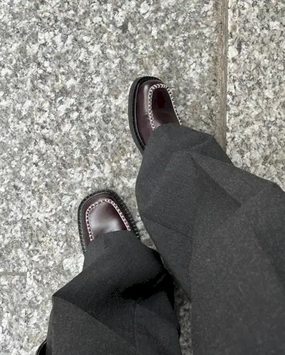 burgundy loafers