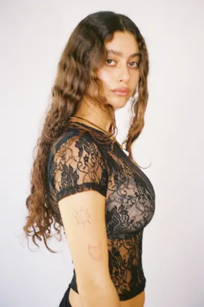 Thalia Baby Tee in Midnight Lace