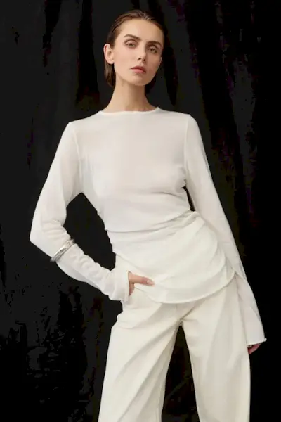 Nico Off White Merino Knit Top