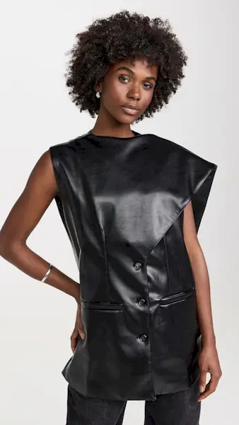 Pixie Market Faux Leather Scarf Top