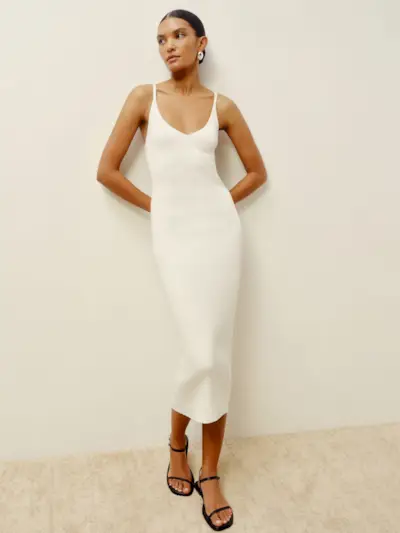 White Cotton Sweater Dress