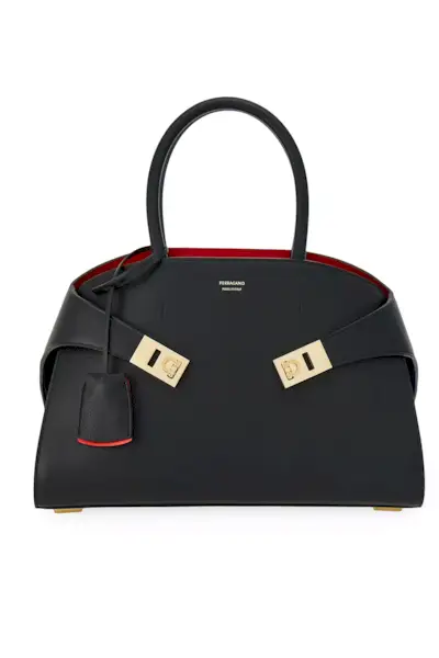 Small Hug Leather Top-Handle Bag