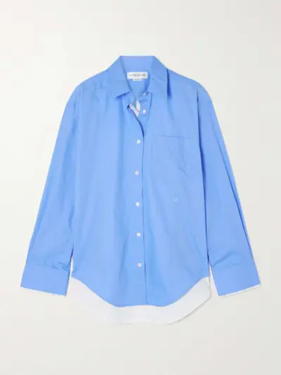 Layered Cotton-Poplin Shirt