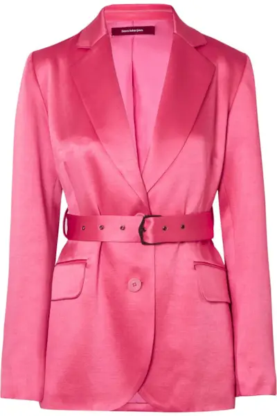 Sies Marjan + Terry Belted Satin Blazer