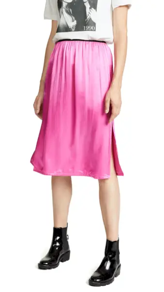 Helmut Lang + Pull On Satin Skirt