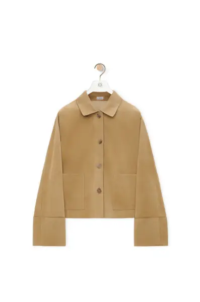 Turn-Up Jacket in Suede Lambskin