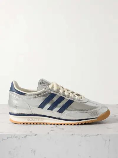 Sl 72 Og Metallic Cracked-Leather Sneakers