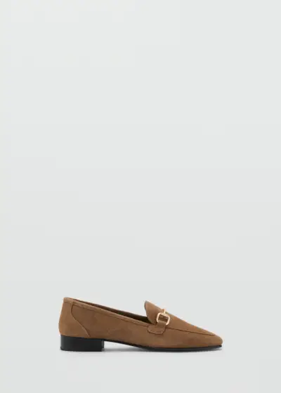 MANGO, Suede Moccasins With Buckle