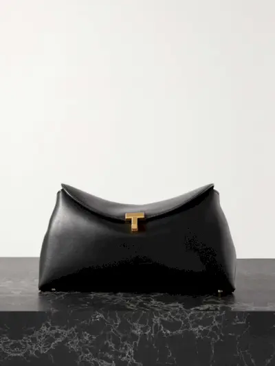 T-Lock Leather Clutch