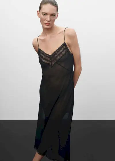 Mango + Lace Camisole Dress
