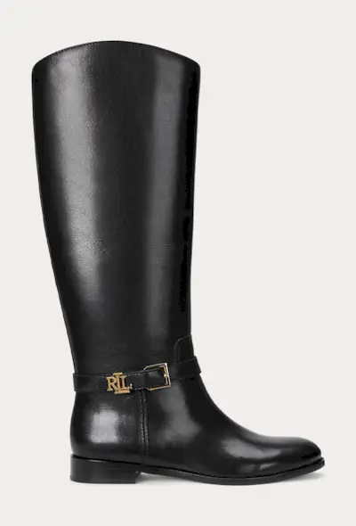 Ralph Lauren Brooke Burnished Leather Riding Boot