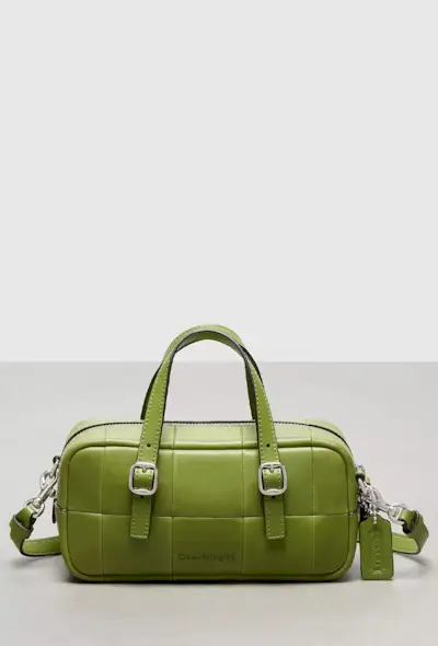 Alter/ego Mini Satchel Bag in Checkerboard Upcrafted Leather With Crossbody Strap