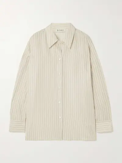 Oversized Striped Silk Shirt