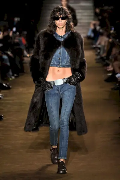 Skinny jeans on Miu Miu's FW 2024 show