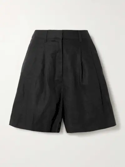 Marchello Pleated Linen Shorts