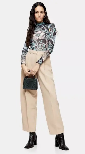 Topshop + Stone Elastic Back Pants