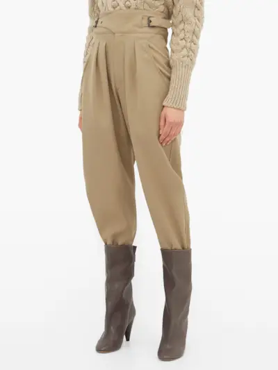 Isabel Marant + Yurnelia Buckled Wool Trousers