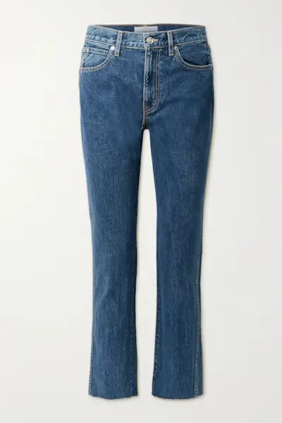 Slvrlke + Hero Frayed High-Rise Straight-Leg Jeans