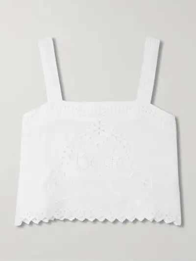 Belvoir Broderie Anglaise Linen Tank
