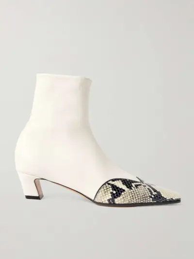 Nevada Snake-Effect Leather Ankle Boots