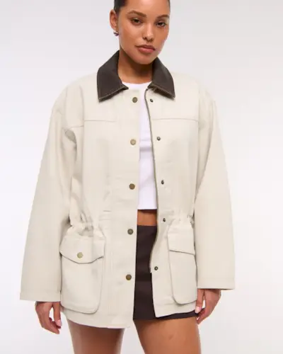 Cinched Waist Workwear Jacket