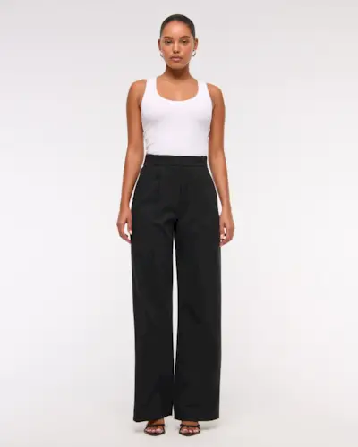 abercrombie, A&F Sloane Tailored Wide Leg Pant