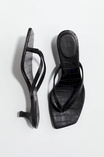 Kitten-Heeled Sandals