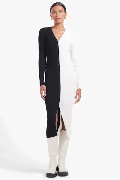 Staud + Shoko Sweater Black White