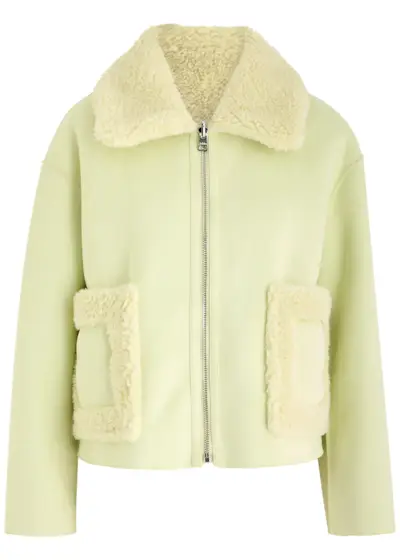 Vera Faux Shearling-Trimmed Faux Suede Jacket