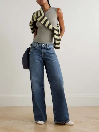 Clara Baggy Low-Rise Wide-Leg Organic Jeans