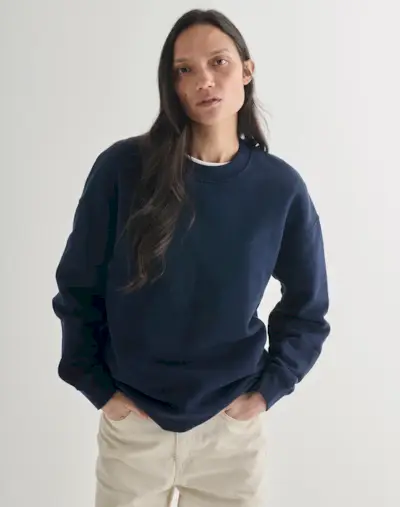 Navygrey Women | the Relaxed-Fit Sweatshirt | Luxury Organic Cotton | True Navy | Navygrey