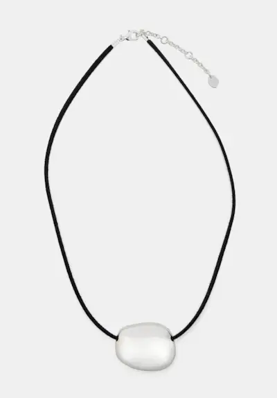 Pebble Pendant Cord Necklace