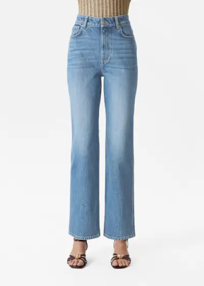 High-Waist Straight-Leg Jeans