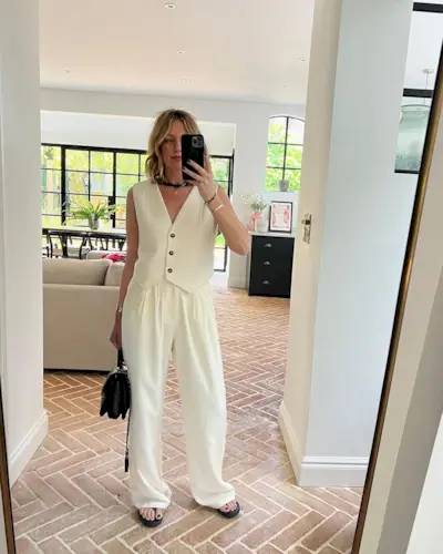 White waistcoat and trousers