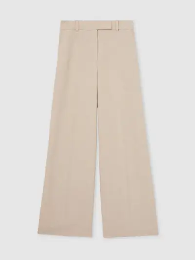 ZARA, Linen Straight-Leg Trousers With Darts