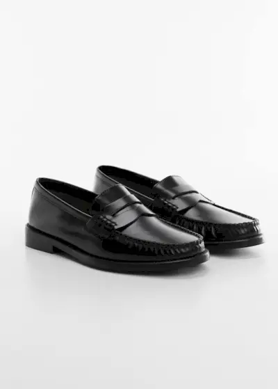 Mango + Leather Penny Loafers